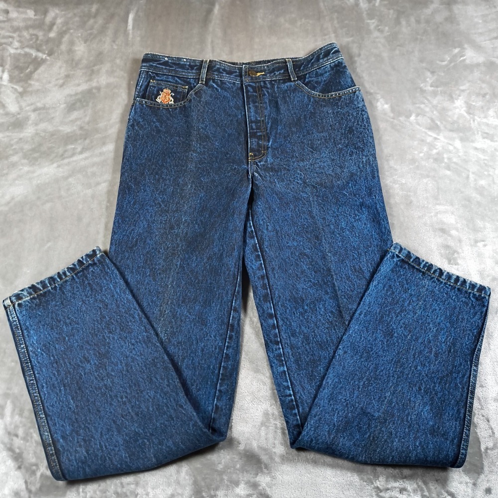 Vintage Jordache Jeans Womens 32x32.5 Blue Acid Wash High Rise 80s‎ Made Korea
